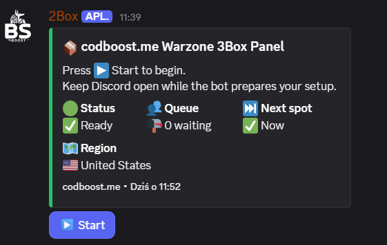 3 Box Discord server customer panel