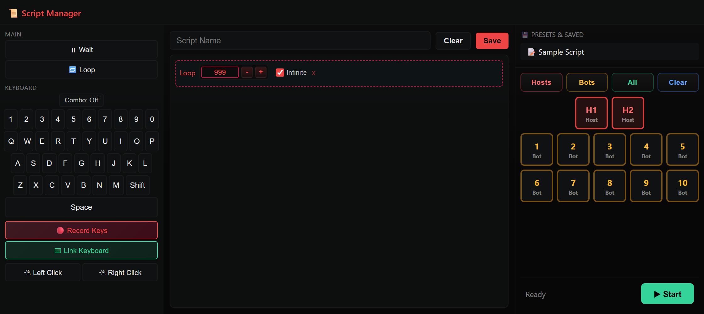 Script manager preview